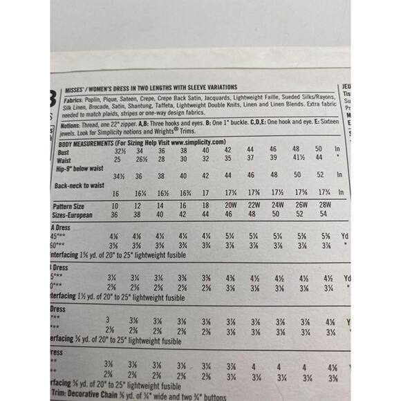 Simplicity 2338 Misses' Dress Pattern Size AA 10-18 Various Sleeve Lengths - Picture 5 of 7